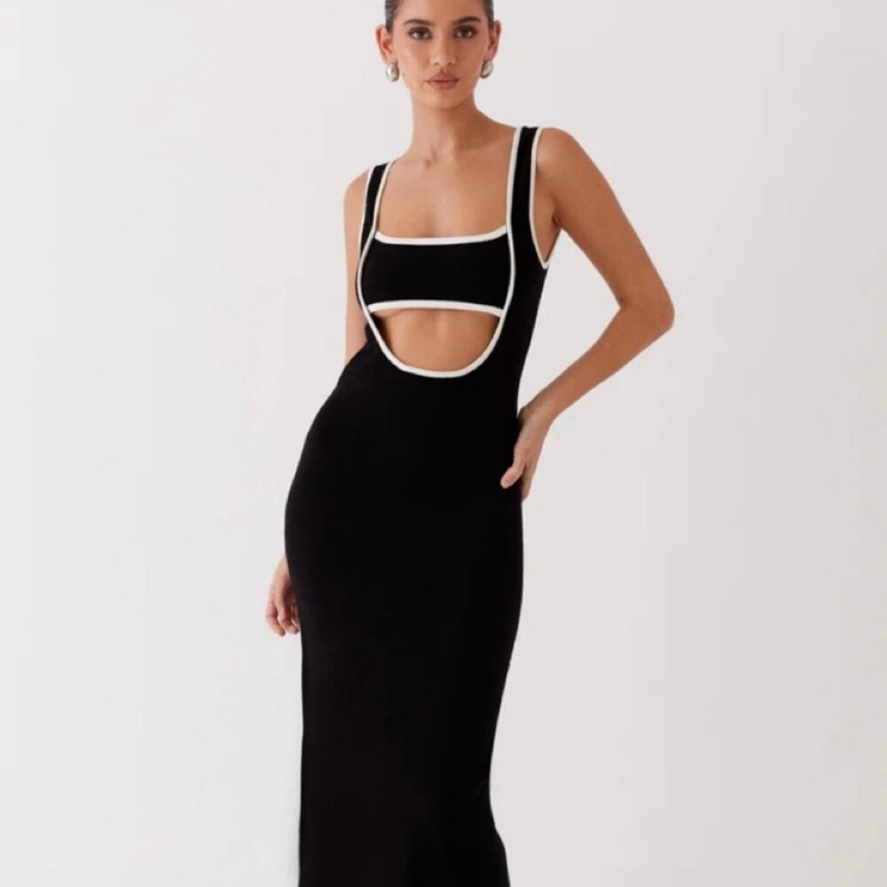 Peppermayo Exclusive - Lost In Paris Knit Maxi Dress - Black